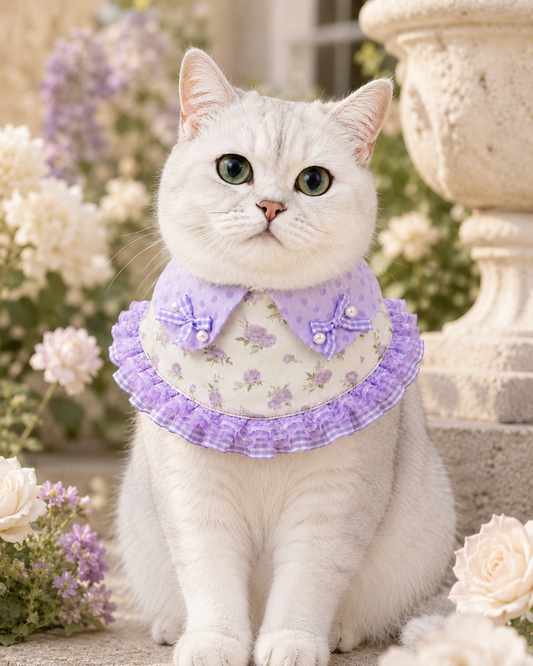Lavender Rose Floral Pet Neckwear