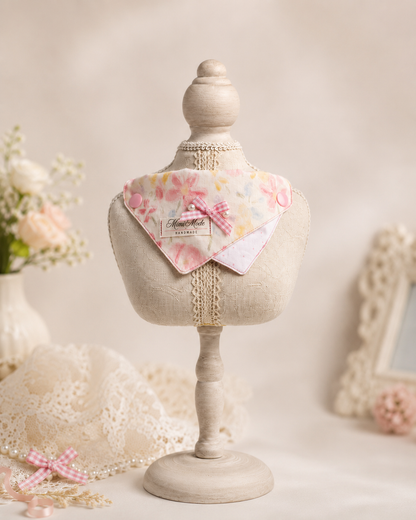 Pink Bloom Watercolor Floral Pet Bandana Collar