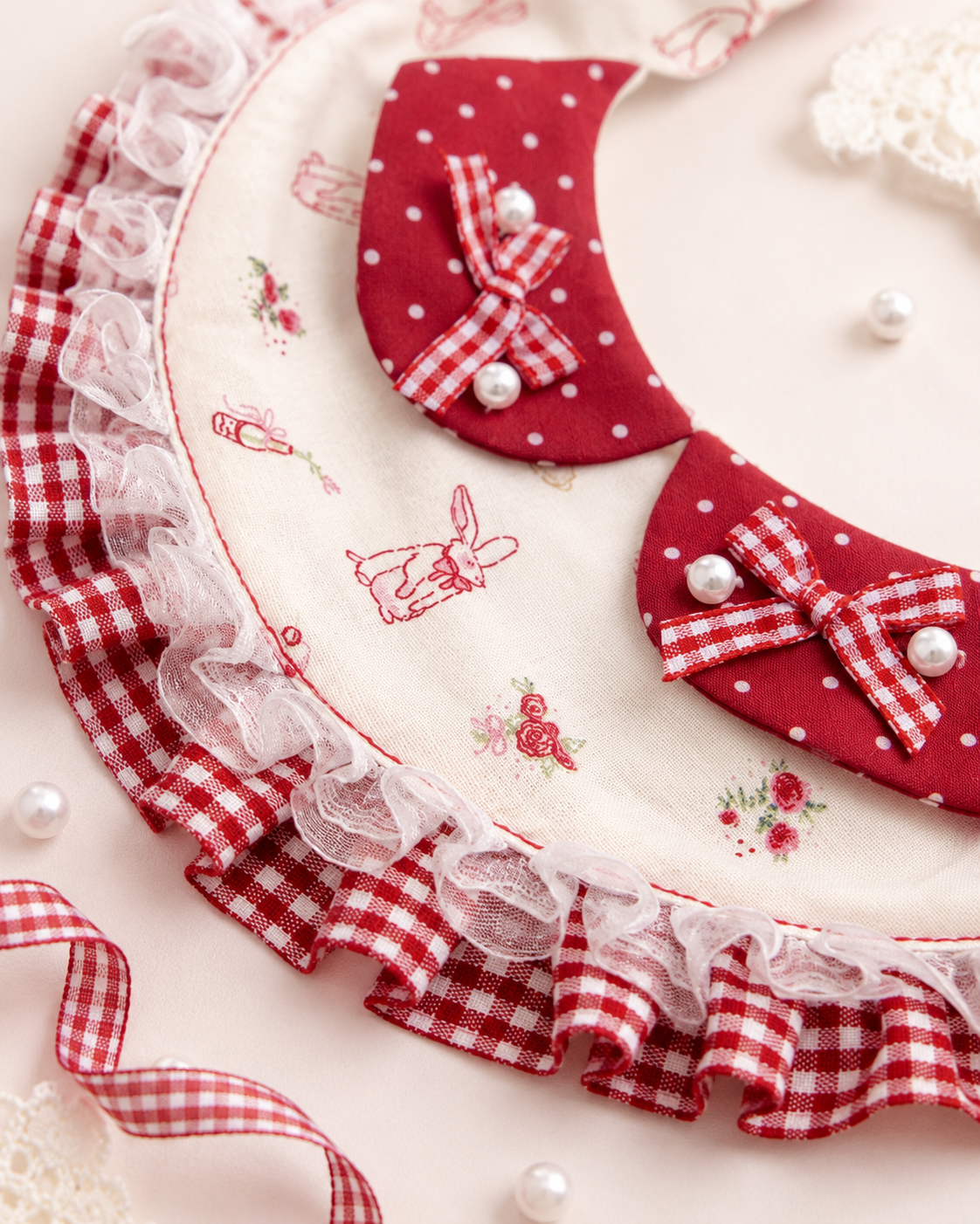 Vintage Bunny Illustration Pet Neckwear