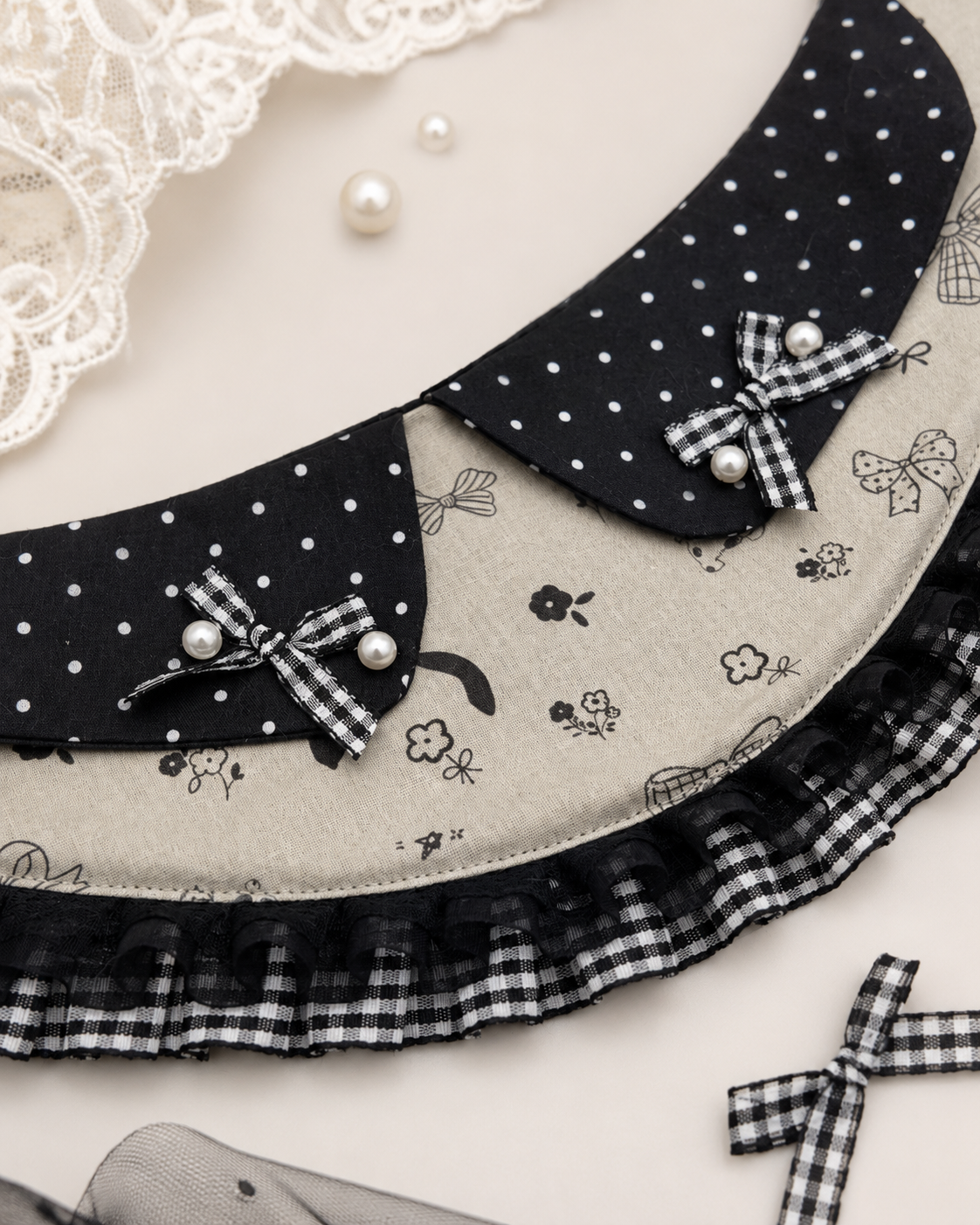 Black Polka Dot Vintage Pet Neckwear