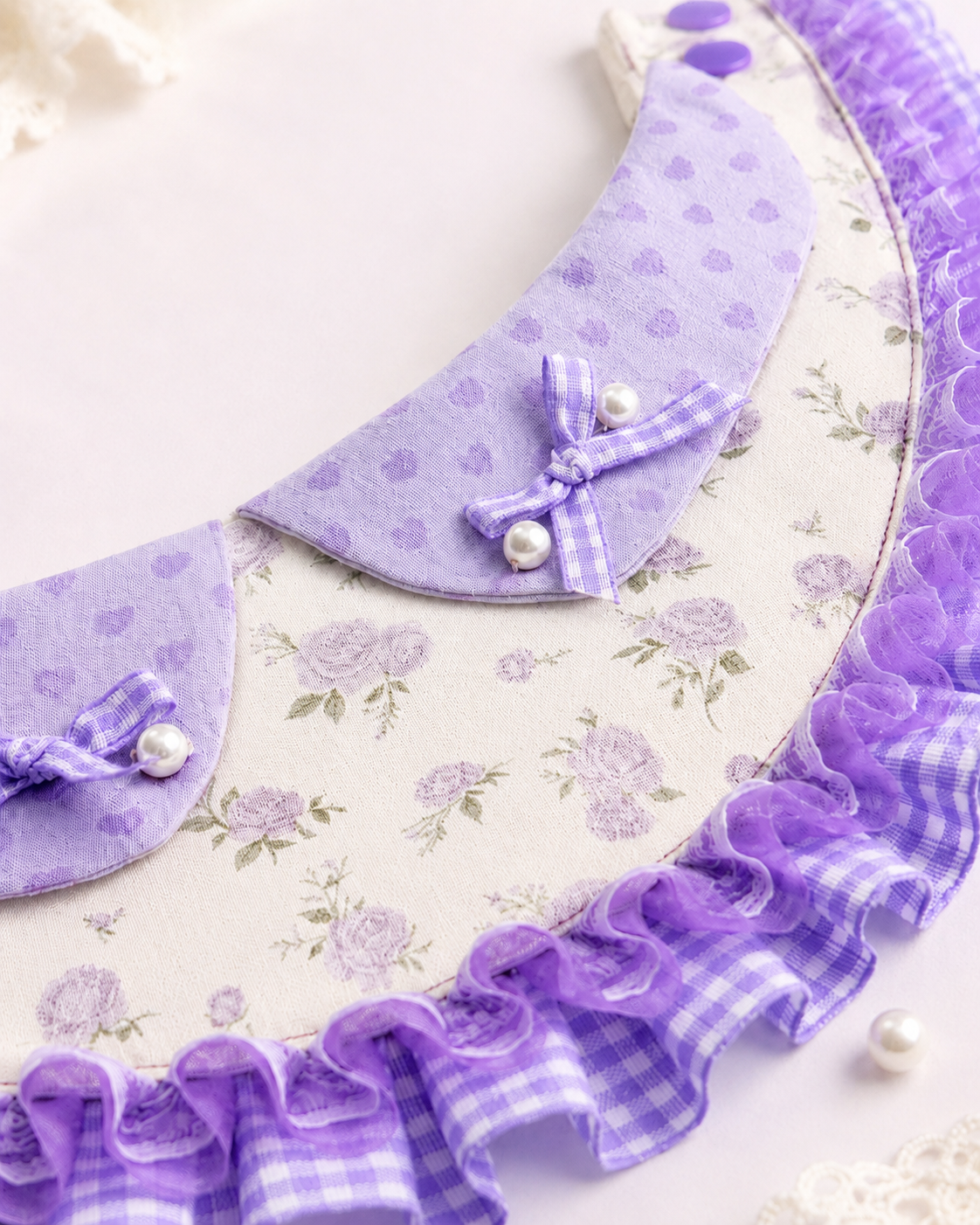 Lavender Rose Floral Pet Neckwear