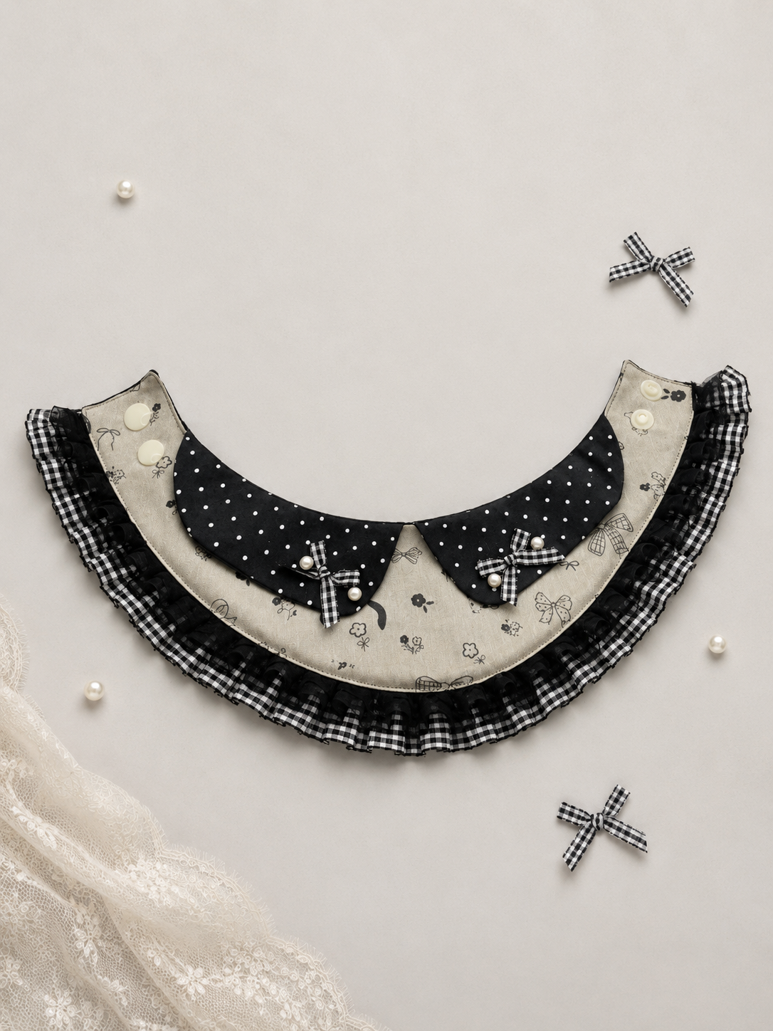 Black Polka Dot Vintage Pet Neckwear