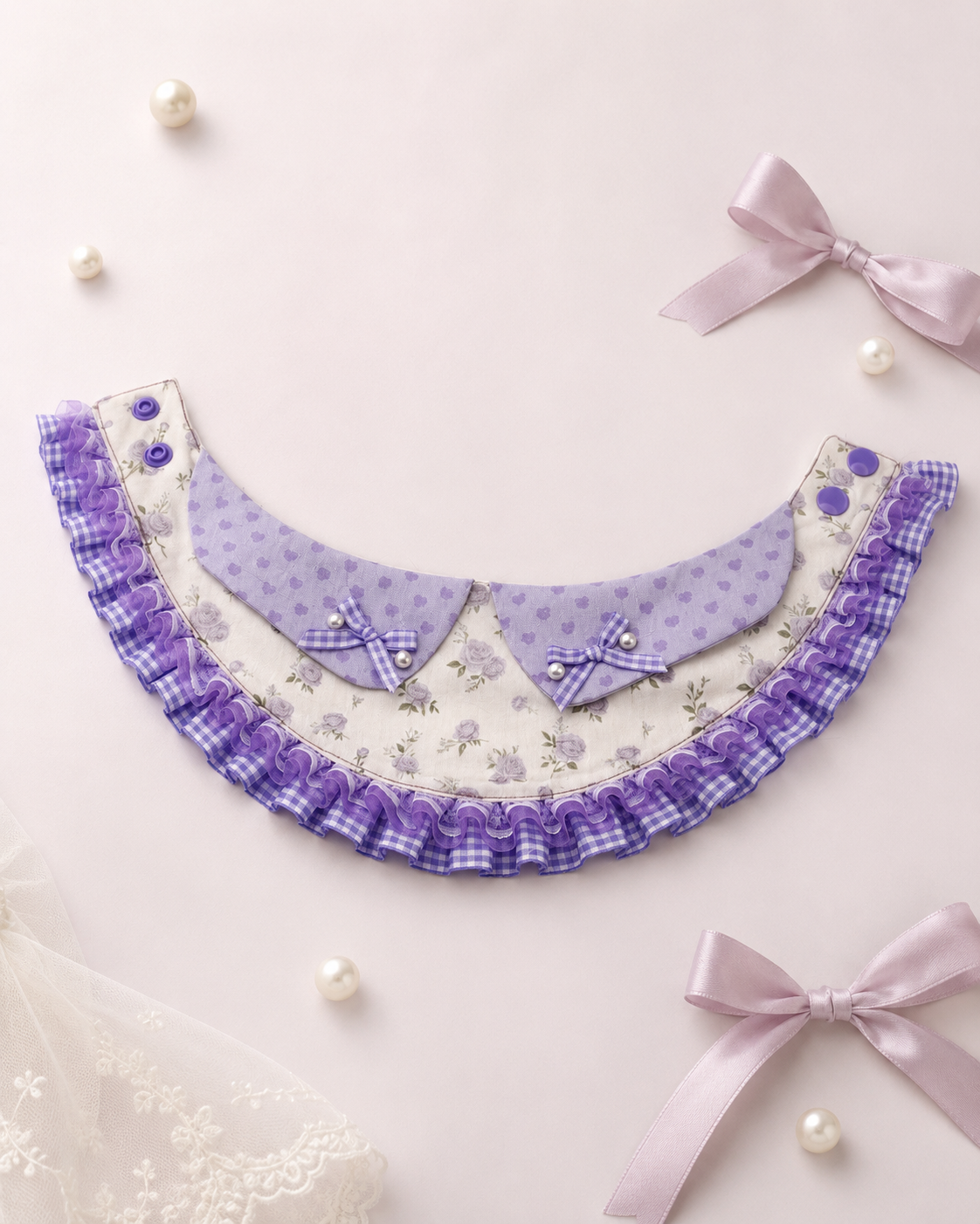 Lavender Rose Floral Pet Neckwear