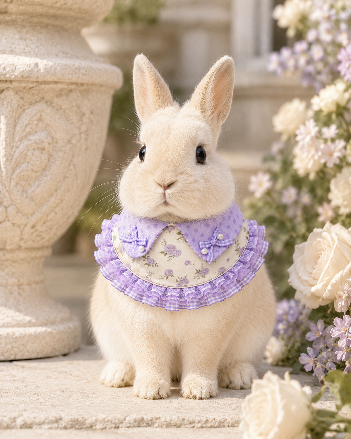 Lavender Rose Floral Pet Neckwear