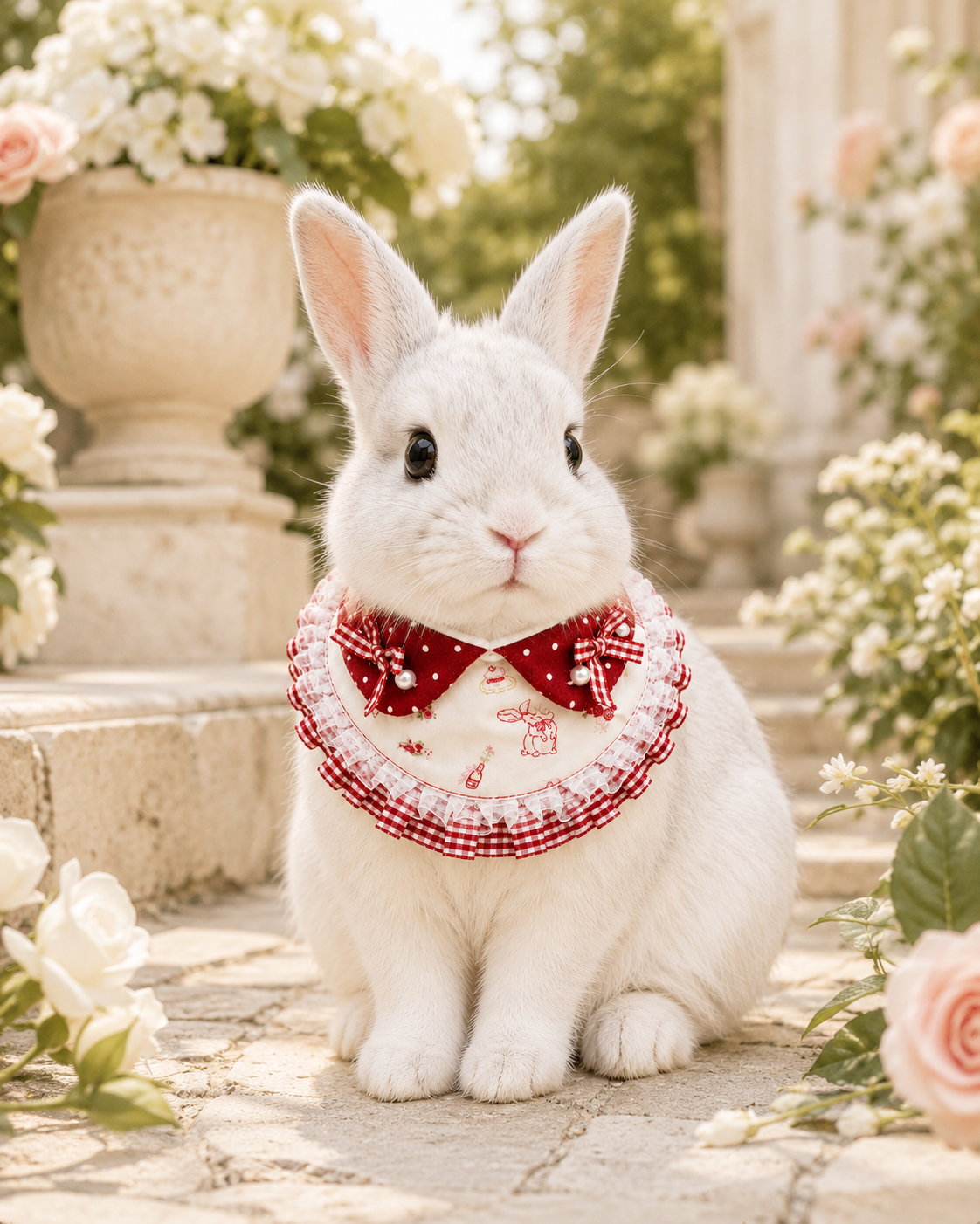 Vintage Bunny Illustration Pet Neckwear