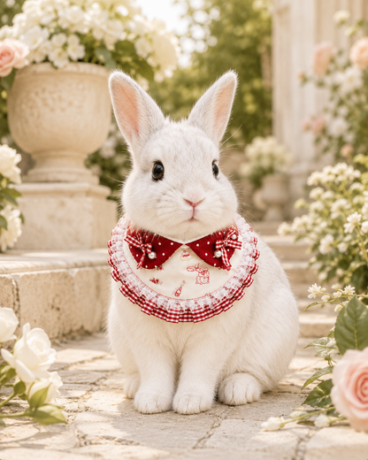 Vintage Bunny Illustration Pet Neckwear